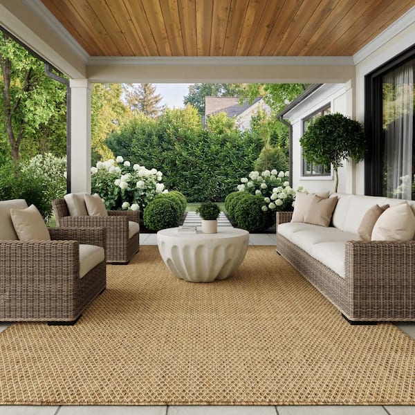 Courtyard Jute 9 ft. x 12 ft. All-over design Contemporary Area Rug