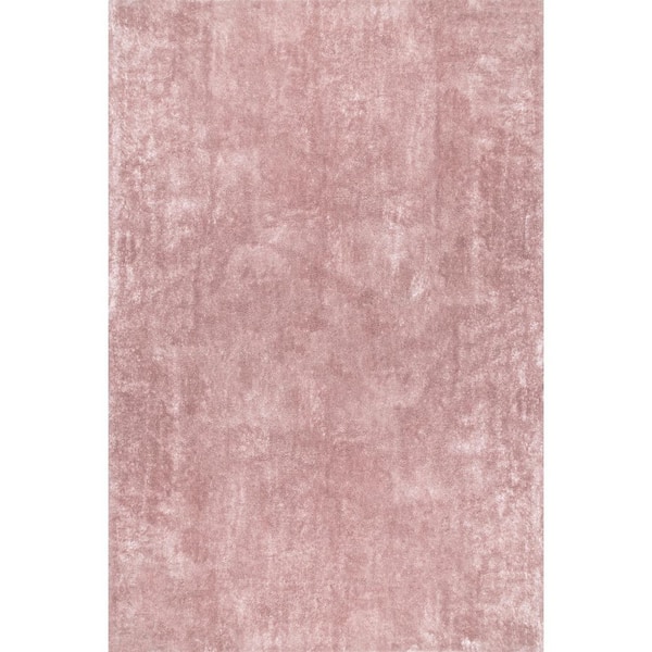 nuLOOM Loni Solid Machine Washable Shag Pink 5 ft. x 8 ft. Area Rug