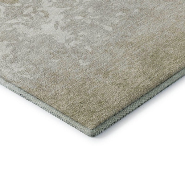 Mayfield Premium Machine Washable Abstract AMF1959 Beige 2 ft. x 7 ft. Runner Rug