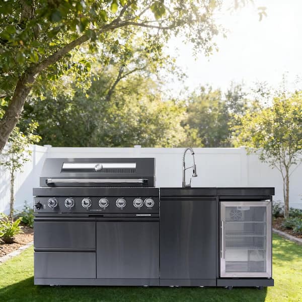 Biscayne Bay 43 in. 6-Burner Propane Gas Grill Island Outdoor
