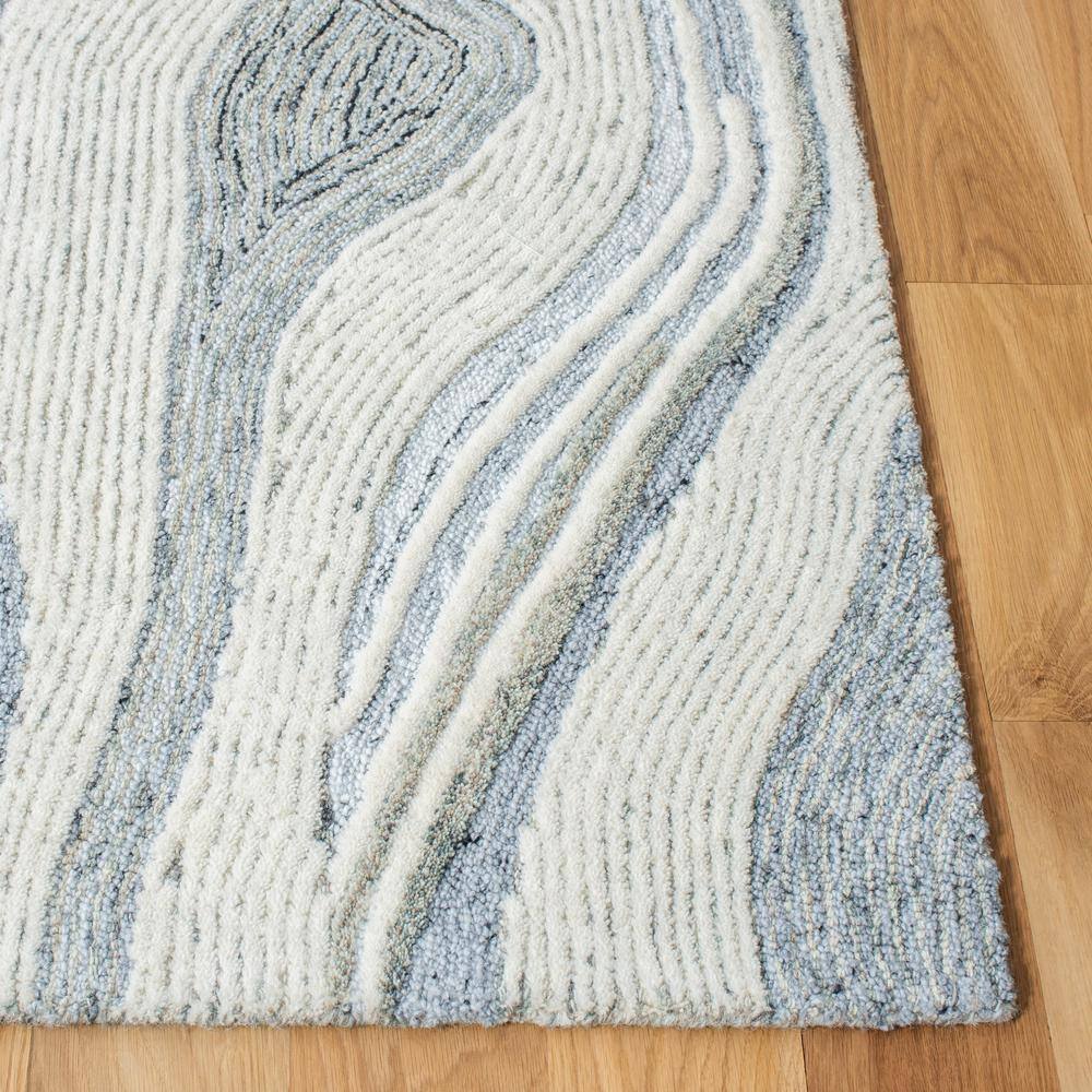 Handmade Gray Wool Tufted Abstract Area Rug 8' x 10'