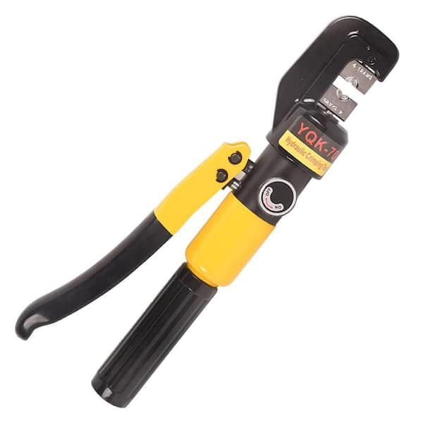10T Hydraulic Crimping Tool 0.43 inch Stroke Hydraulic Lug Crimper Electrical Terminal Crimper with 9 Pairs of Die Sets