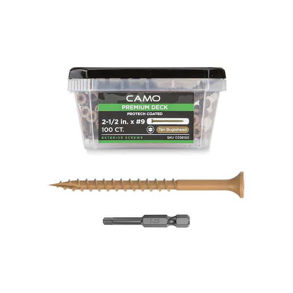 CAMO 2-1/2 in. #9 Tan Star Drive Exterior Bugle Head Wood Deck Screws (100-Count)