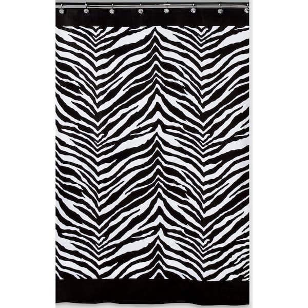 Creative Bath Zebra 72 in. Shower Curtain Set in Black/White