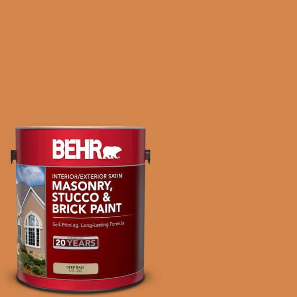 BEHR 1 gal. #PPU3-03 Flaming Torch Satin Interior/Exterior Masonry, Stucco and Brick Paint