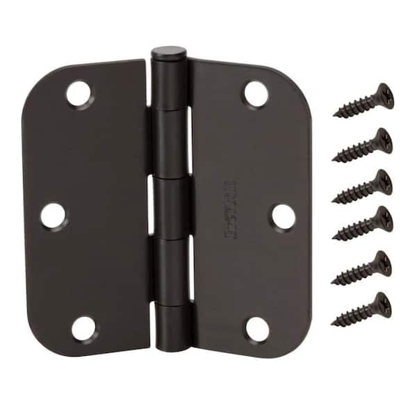 Photo 1 of 3-1/2 in. x 5/8 in. Radius Oil-Rubbed Bronze Door Hinge Value Pack (12 per Pack)