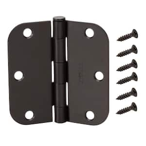 3-1/2 in. x 5/8 in. Radius Dark Oil-Rubbed Bronze Door Hinge Value Pack (24-Pack)