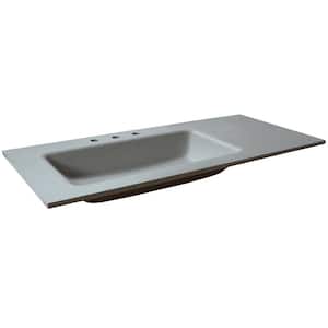 49 in. W x 22 in. D Concrete Vanity Top with Left Side Sink in Dark Gray