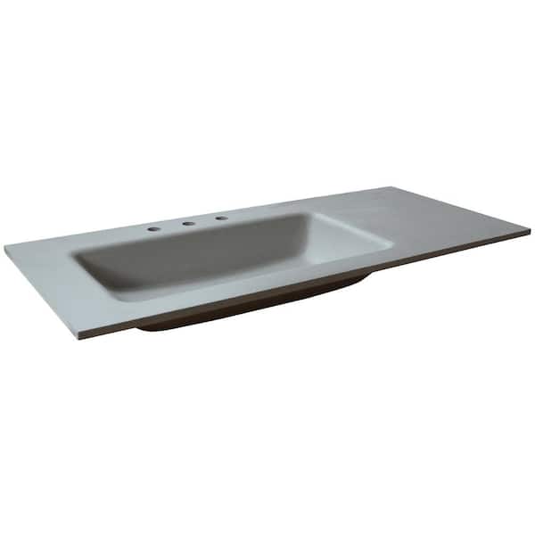 Bellaterra Home 49 in. W x 22 in. D Concrete Vanity Top with Left Side Sink in Dark Gray