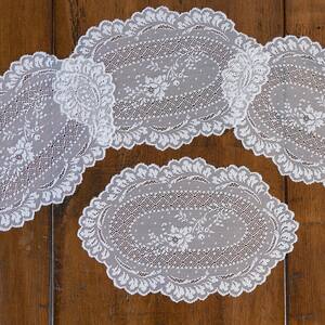 Beautiful Heritage Lace Doily White Christmas Angels Horns 20 x 14" WOW 