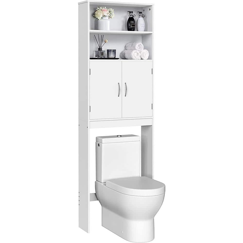 25 in. W x 77 in. H x 8 in. D Wood Rectangular Shelf in White