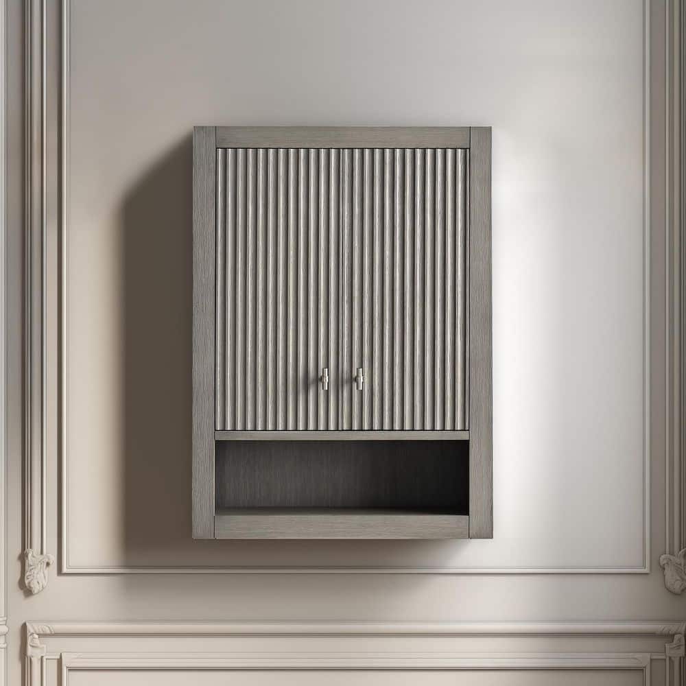 24 in. W x 8 in. D x 33 in. H Bathroom Storage Wall Cabinet in Linear Driftwood Gray/BN price history on PriceWatchPro
