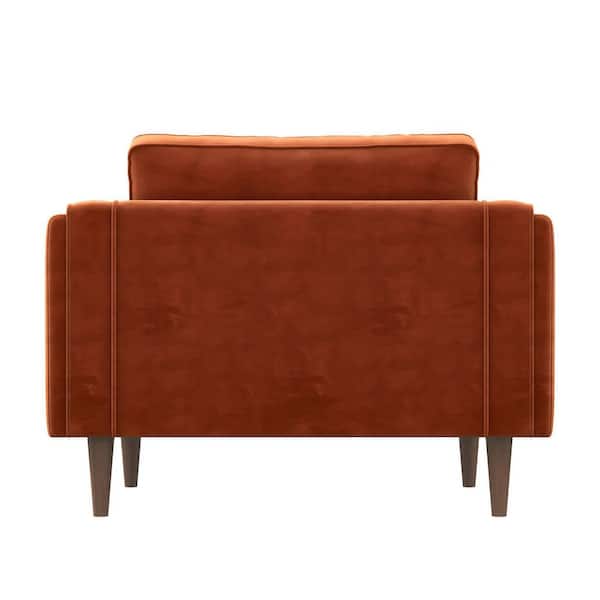 Polibi Mid-Century Modern Orange Velvet Accent Chair with Solid Wood and Thick  Seat Cushion RS-OMGVAC-O - The Home Depot
