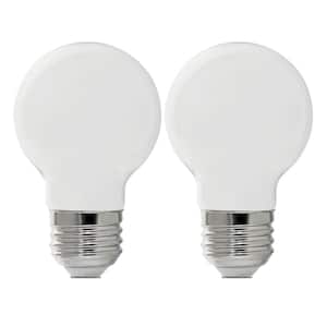 60-Watt Equivalent G16.5 Dimmable Filament CEC 90 CRI White Glass Globe E26 LED Light Bulb, Soft White 2700K (2-Pack)