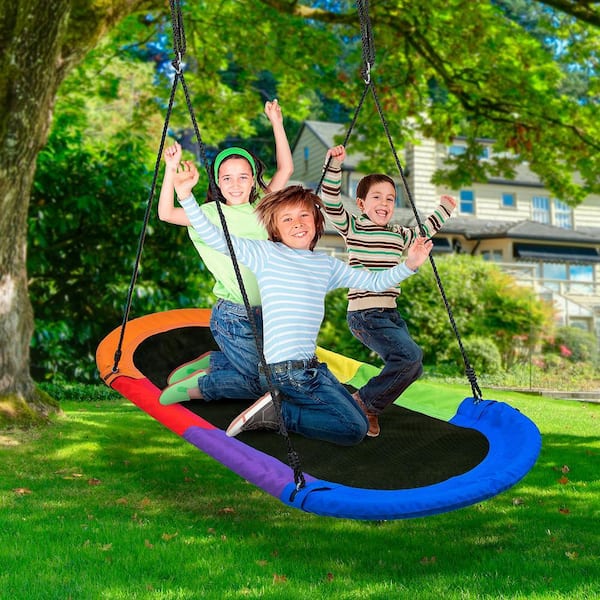 Sorbus 66 in. Disc Swing for Kids Blue Trampoline Net Multi-Person
