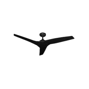 Evolution 52 in. Indoor/Outdoor Matte Black Ceiling Fan with Remote Control