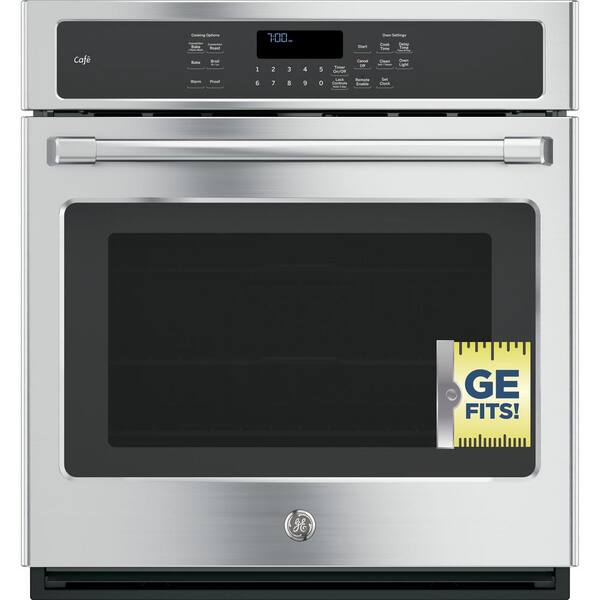 Cafe 27 in. Single Electric Smart Wall Oven with Convection Self-Cleaning and Wi-Fi in Stainless Steel