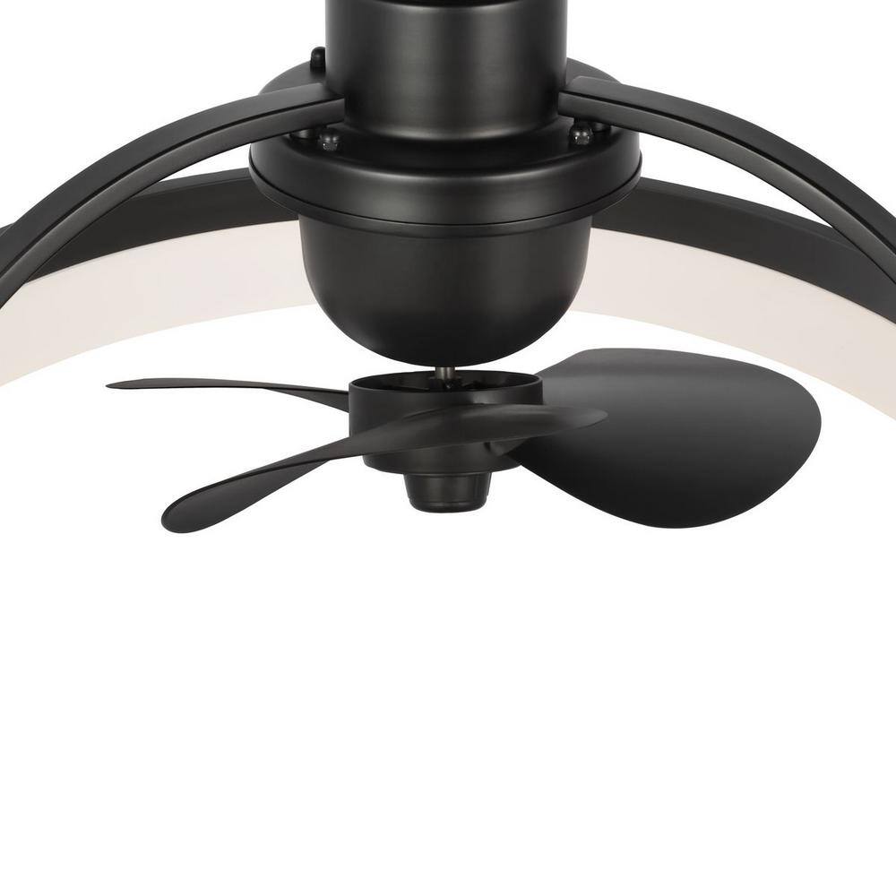 Matte Black 20" LED Ceiling Fan with Remote and Light