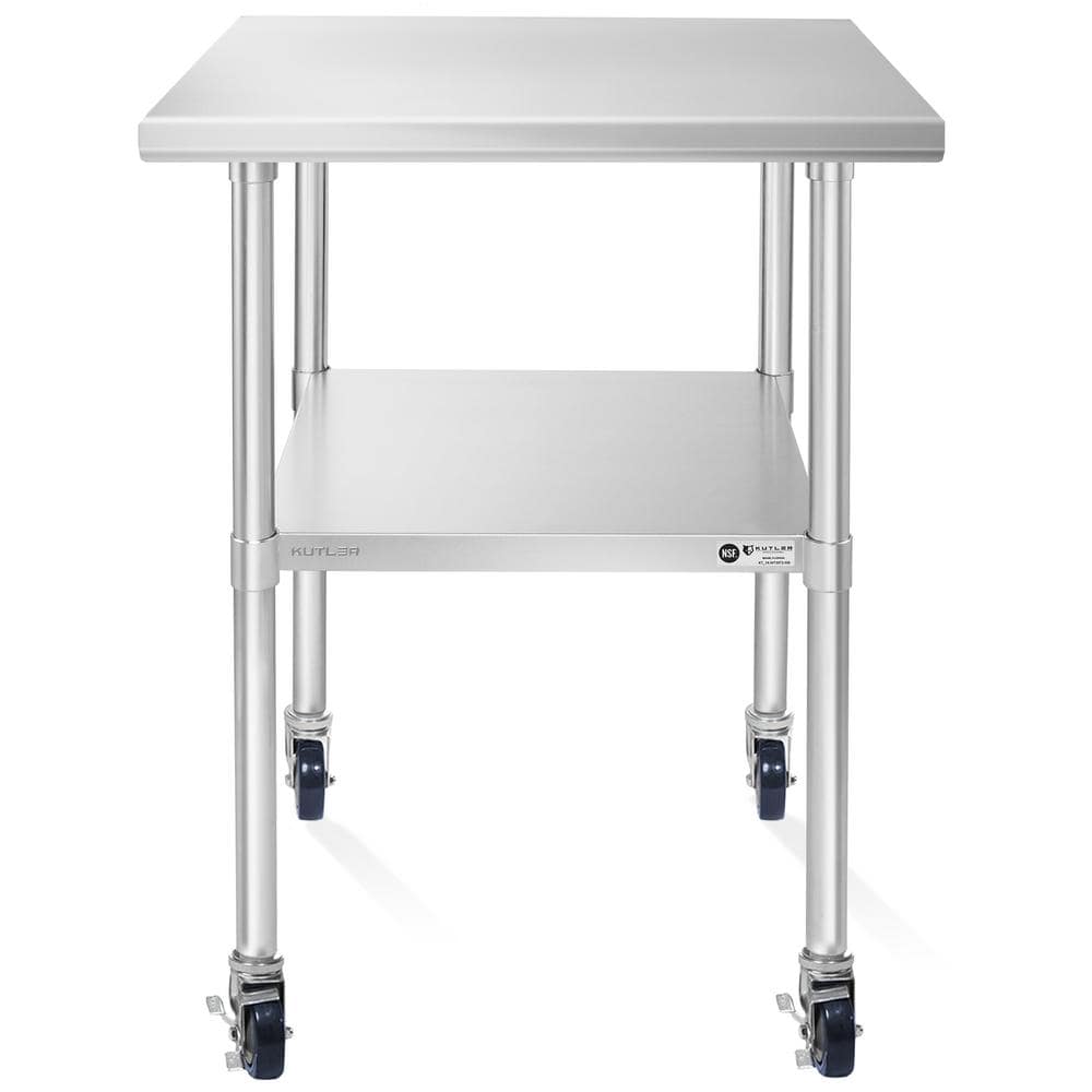 KUTLER Stainless Steel 34.5'' H Heavy Duty Prep Table with Undershelf