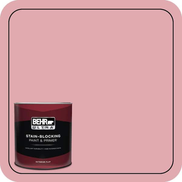 BEHR ULTRA 1 qt. #130C-3 Raspberry Lemonade Flat Exterior Paint & Primer