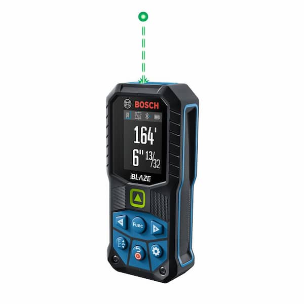 Bosch BLAZE 165 ft. Dual Power Battery Green Laser Distance Tape Measuring Tool w Bluetooth & Measurement Rounding