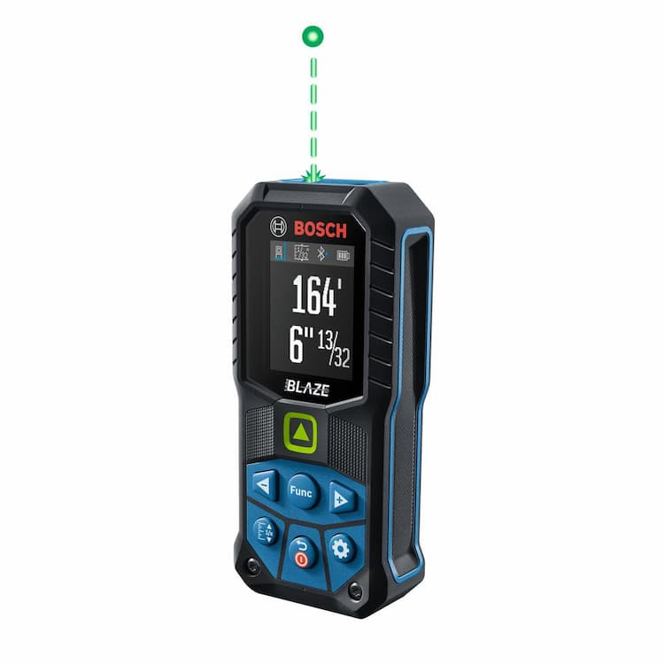 Bosch BLAZE 165 ft. Green Laser Distance Tape Measuring Tool with Bluetooth, Haptic Feedback, and Measurement Rounding (GLM165-27CG)