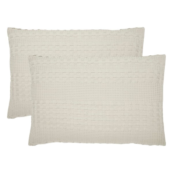 Waffle Weave Natural Cotton Queen Sham (Set of 2)