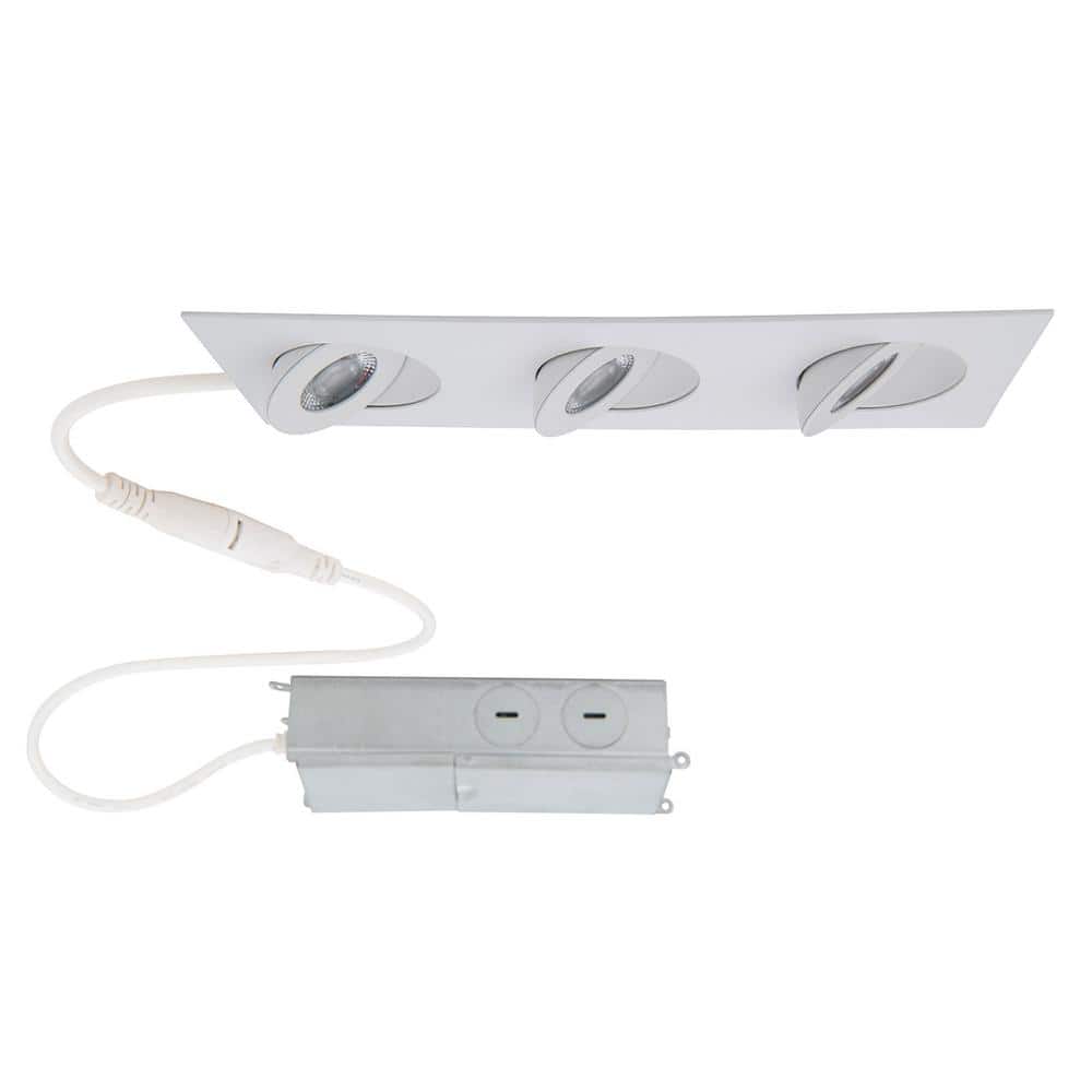 Lotos 2 in. Canless Square Adjustable 3-Light 3000K New Construction/Remodel IC-Rated Integrated LED Recessed Light Kit price history on PriceWatchPro
