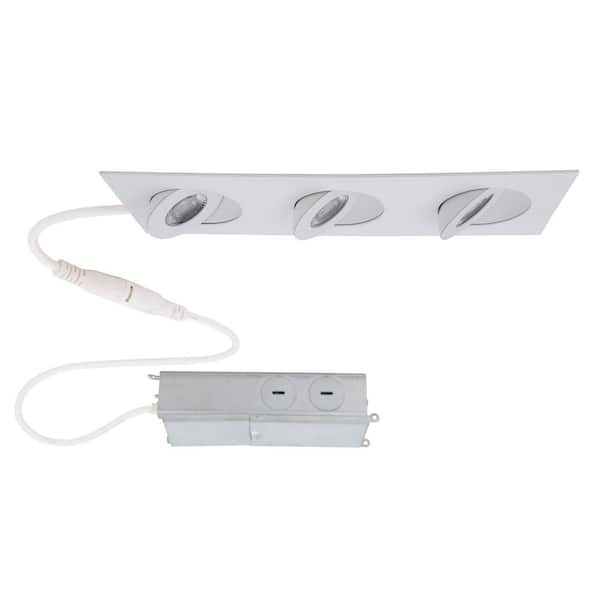 WAC LIMITED Lotos 2 in. Canless Square Adjustable 3-Light 3000K New Construction/Remodel IC-Rated Integrated LED Recessed Light Kit