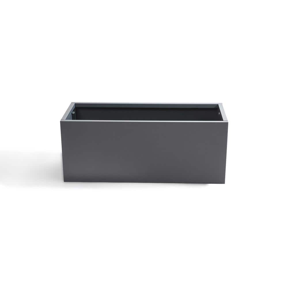 29.5 in. L x 11.8 in. W x 11.8 in. H Outdoor Dark Gray Rectangle Metal Flower & Plant Planter Box for Garden price history on PriceWatchPro