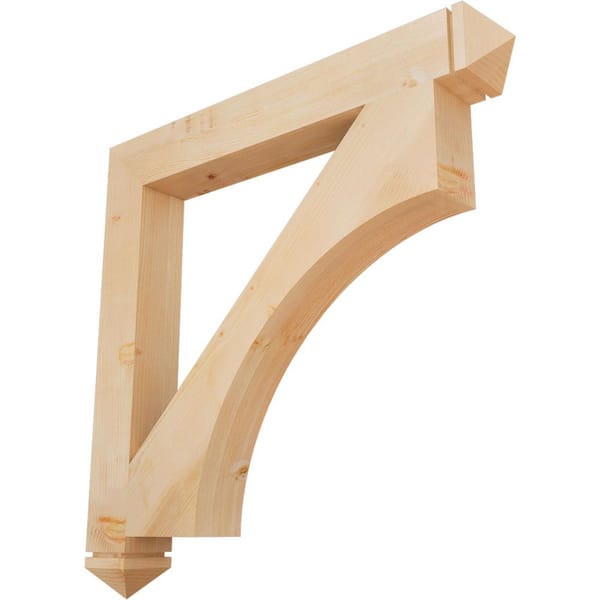 Ekena Millwork 5.5 in. x 48 in. x 48 in. Douglas Fir Westlake Arts and Crafts Smooth Bracket