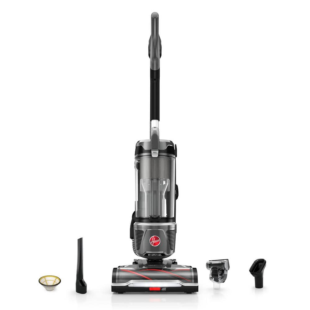 HOOVER WindTunnel Tangle Guard Pet Swivel, Bagless, Corded, HEPA Filter Upright Vacuum Cleaner for Carpet and Hard Floors, Gray