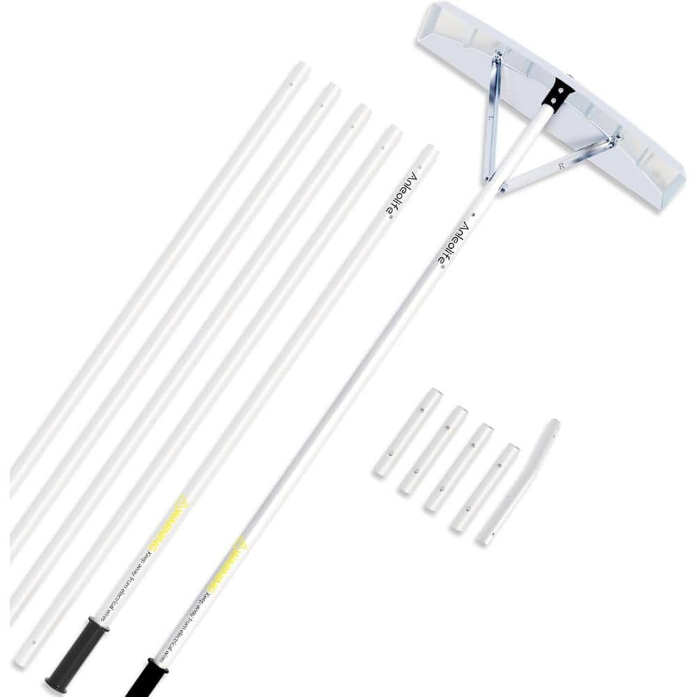 60 in. Aluminum Handle Aluminum Telescoping Snow Shovel 21 ft. Snow Roof Ra