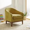 JAYDEN CREATION Cillian Modern Yellow Boucle Accent Chair with Solid ...