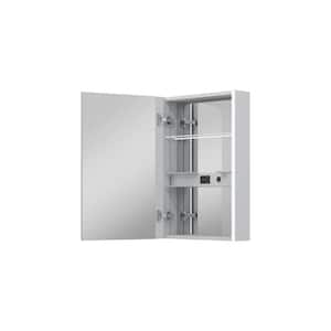 Chic 20 in. W x 30 in. H Rectangular Aluminum Medicine Cabinet with Mirror, LED Lights, Anti-Fog, Left Soft Close Door