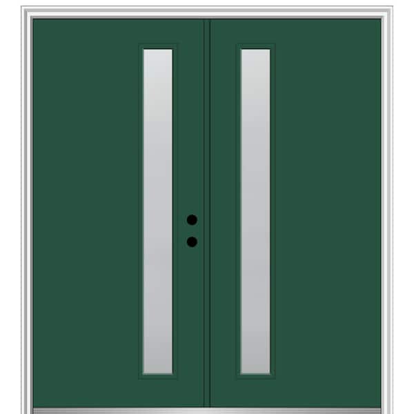 MMI DOOR 60 in. x 80 in. Viola Left-Hand Inswing 1-Lite Frosted Painted Fiberglass Smooth Prehung Front Door on 4-9/16 in. Frame