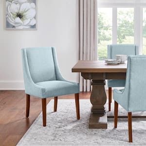 Leaham Charleston Blue Upholstered Dining Chair with Walnut Accents (Set of 2)