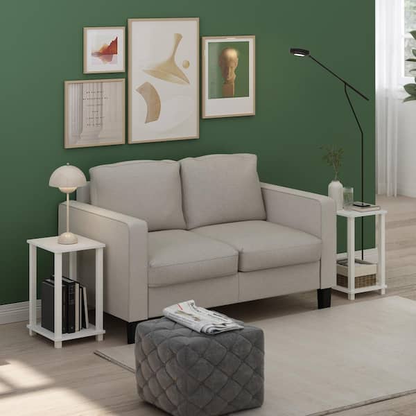 Furinno Simplistic 13.4 in. White/White Rectangle Wood End Table (Set of 2)
