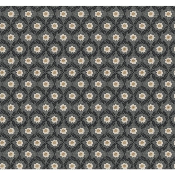 RIFLE PAPER CO. Emma Black Metallic Non-Pasted Wallpaper