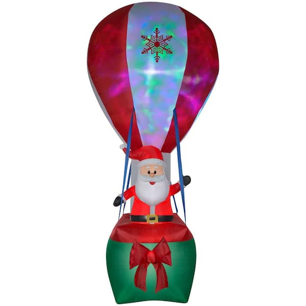 Gemmy 12 ft. Inflatable Santa in Hot Air Balloon with Northern Sky Light Show