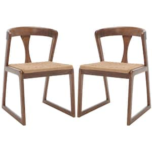 Jamal Wood/Natural 18.7 in. Wood Dining Chair Set of 2