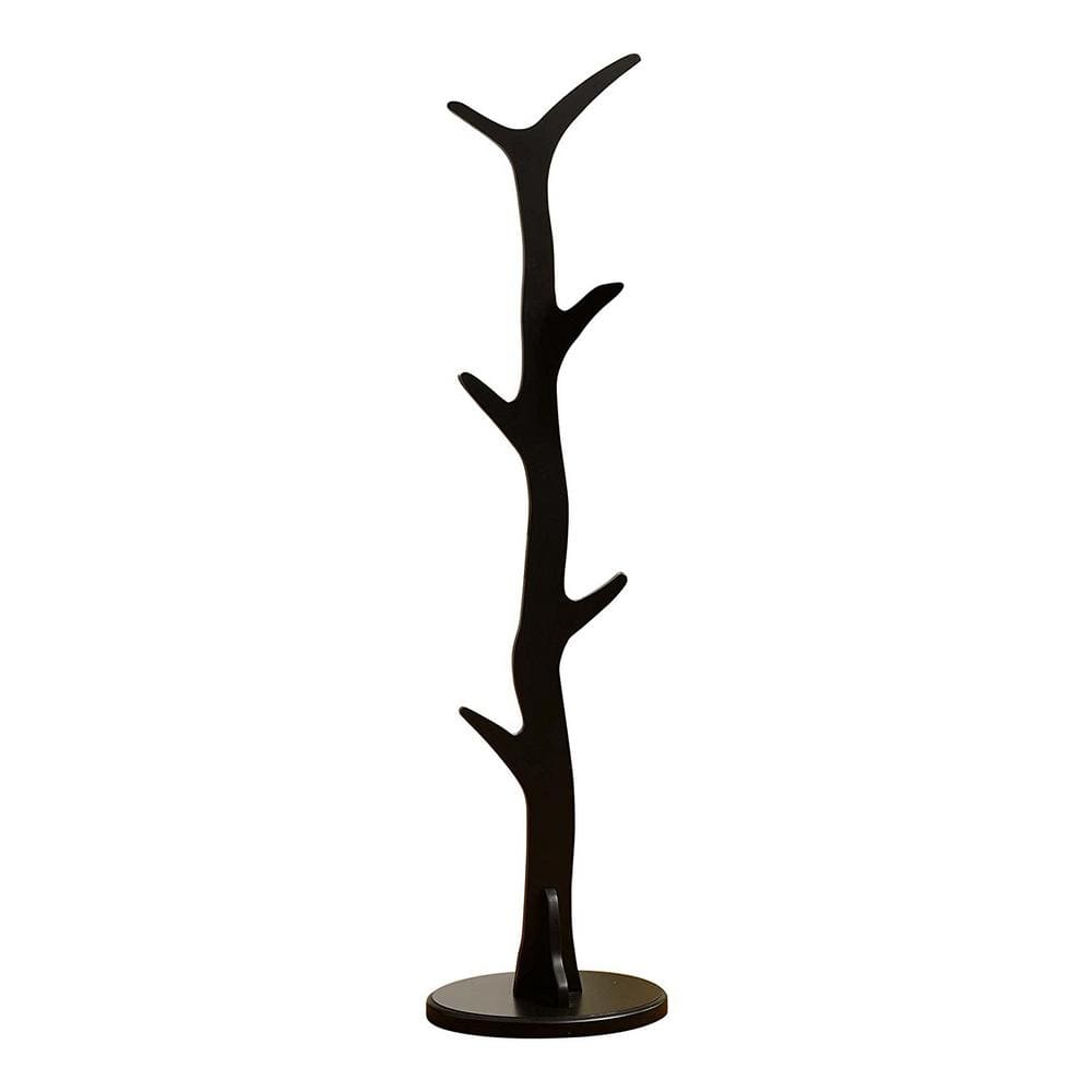 Kings Brand Furniture Black Wood 6Hook Tree Coat and Hat Stand