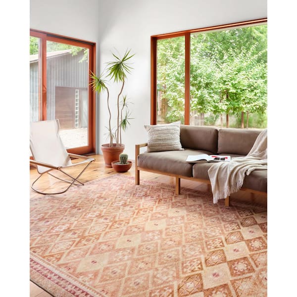 Loloi Layla Natural/Spice 9 ft. x 12 ft. Distressed Bohemian