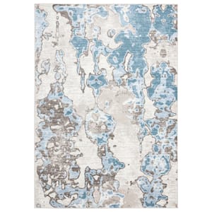 Arto Teal 7 ft. 9 in. x 10 ft. 2 in. Abstract Polypropylene Area Rug