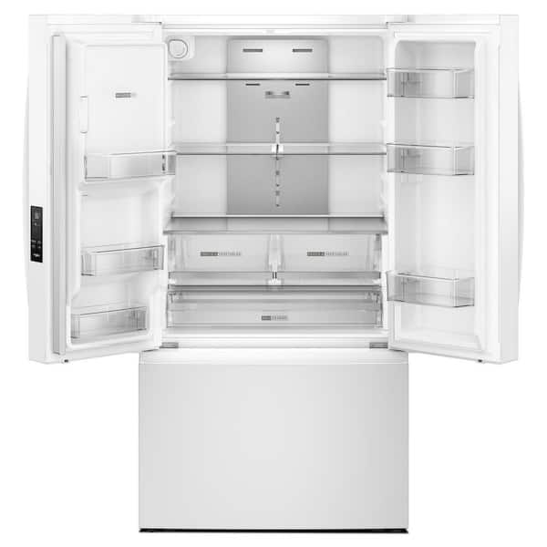 36 in. 30 cu. ft. Freestanding French Door Refrigerator in White with Dual Ice Makers