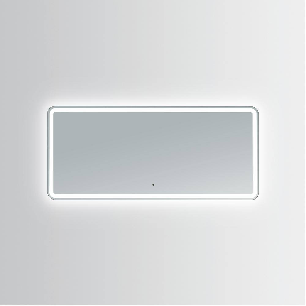Hermes 62" LED Lighted Frameless Rectangular Vanity Mirror