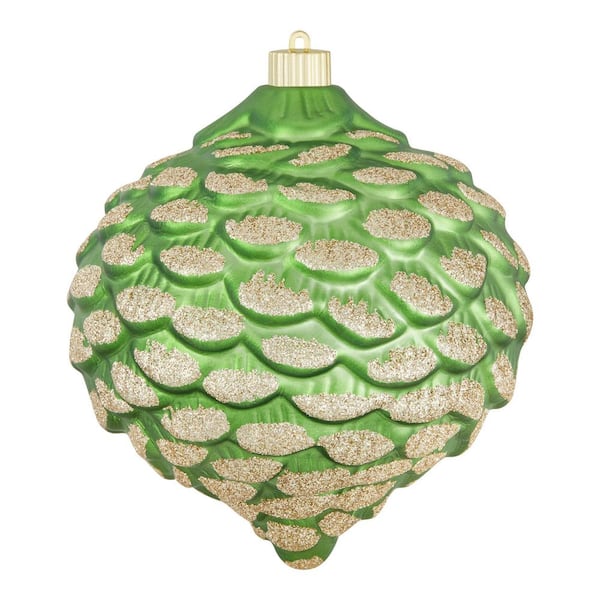8 in. Green and Gold Shatterproof Ornament