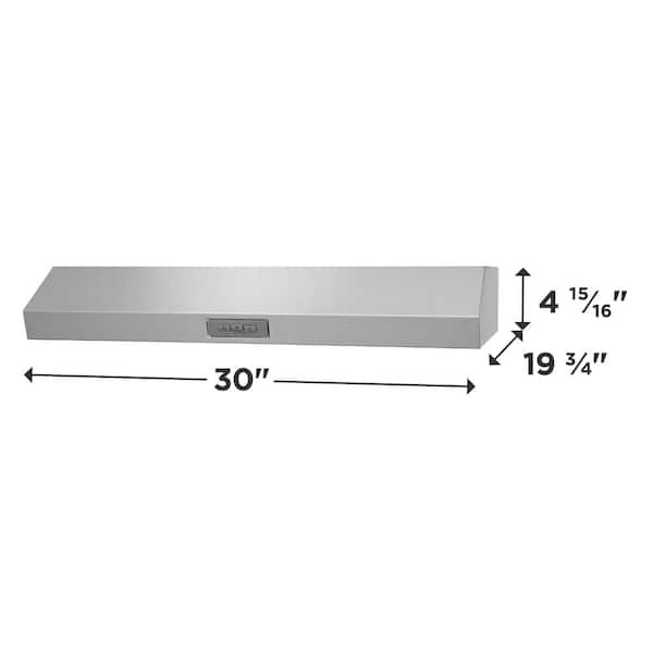 30 in. Convertible Undercabinet Range Hood in Stainless Steel with LED Lighting and Carbon Charcoal Filter