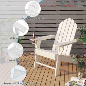 Costway 23 in. x 32 in. Outdoor Adirondack Chair Cushion High Back Fade  Resistant 5 in. Seat Pad Outdoor Beige NP10877WH - The Home Depot