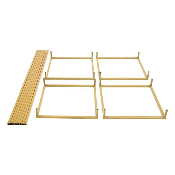 YIYIBYUS 2-Pieces Modern Indoor Outdoor Gold Metal Square Plant